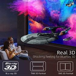 Mini Projector Portable 3D DLP-Link Smart Video for iOS/Android Phone Wireless Screen Sharing Support 4K 400 Ansi Lumens Android OS Powerful Speakers Dual WiFi Bluetooth HDMI Keystone Correction