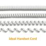 Telephone Phone Handset Cable Cord,Uvital Coiled Length 1.56 to 13 Feet Uncoiled Landline Phone Handset Cable Cord RJ9/RJ10/RJ22 4P4C(White,4 PCS)