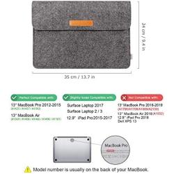 Inateck 13-13.3 Inch Laptop Sleeve Case Bag Compatible with MacBook Pro 2012-2015 Retina/MacBook Air 2010-2017/12.9'' iPad Pro, Dark Gray