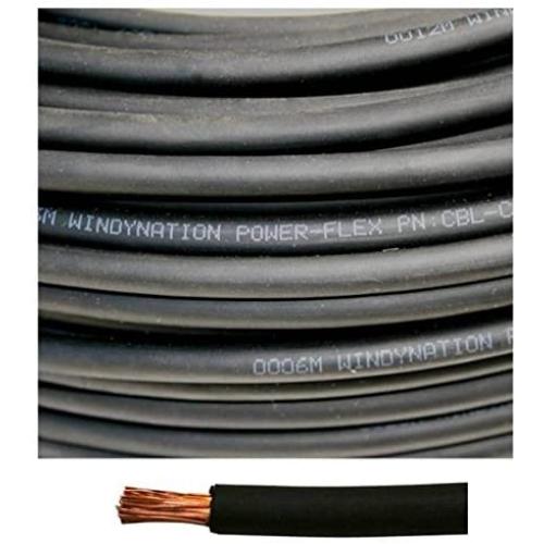 1/0 Gauge 1/0 AWG 10 Feet Black Welding Battery Pure Copper Flexible Cable Wire - Car, Inverter, RV, Solar