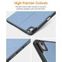 DTTO Case for iPad Air 4 2020, iPad 10.9 Case, Double-fold Folio Stand Shockproof TPU Back Cover with Built-in Apple Pencil Holder - Auto Wake/Sleep and Multiple Viewing Angles, Sky Blue