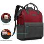 BRINCH Laptop Backpack 15.6 Inch Wide Open Computer Backpack Laptop Bag College Rucksack Water Resistant Business Travel Backpack Casual Daypack with USB Charging Port for Women Men,Black-Red