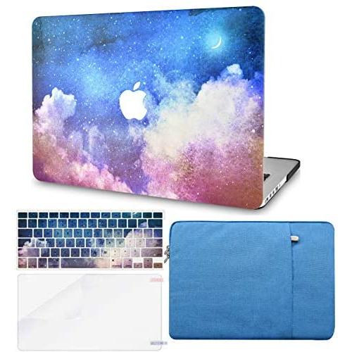 KECC Laptop Case Compatible with MacBook Air 13'' Retina (2021/2020, Touch ID) w/Keyboard Cover + Sleeve + Screen Protector (Bundle) Plastic Hard Shell Case A2337 M1 A2179 (Night Sky 2)