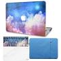 KECC Laptop Case Compatible with MacBook Air 13'' Retina (2021/2020, Touch ID) w/Keyboard Cover + Sleeve + Screen Protector (Bundle) Plastic Hard Shell Case A2337 M1 A2179 (Night Sky 2)