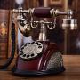 Antique Vintage Style Rotary Phone Resin Imitation Copper Princess French Style Retro Old Fashioned Rotary Dial Home and Office Handset Landline Telephone （US Stock）