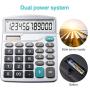 Calculator,12-Digit Solar Battery Basic Calculator,Solar Battery Dual Power with Large LCD Display Office Calculators (Silver)