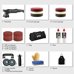 Buffer Polisher, SPTA 5-Inch 125mm Dual Action Random Orbital Car Polisher,Car Detailing Kit, 3Pcs 5inch & 6Pcs 6Inch Polishing Pad,Packing Bag for Car Polishing and Waxing-DAPSET-US