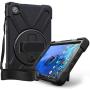 Case for Lenovo Tab M8 | Herize Smart Lenovo M8 Case TB-8505F TB-8505X TB-8505 with 360° Rotatable Kickstand | 3 Layer Shockproof Rugged Durable Protective Case W/Hand Strap Shoulder Strap | Black