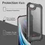 iPhone 8/7 / SE 2020 Case with [ Screen Protector Tempered Glass x2Pack] SUPBEC Protective Phone Cover with Silicone PC+TPU Shockproof Rubber Heavy Duty Case for iPhone8 / iPhone SE2-Clear Black