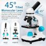 100x-2000x Microscope Kit for Kids & Students, Lab Microscope Kit for Beginners with Led Lights, Microscope Science Kit with Detailed Operating Instructions, Complete Science Accessory Kit