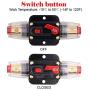 2 Pack Inline 80amp Circuit Breaker with Manual Reset Fuse Holder for Car Audio Marine Boat Stereo with Wire Lugs and Heat Shrink Tube