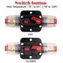80A Audio Inline Circuit Breaker Reset Fuse PowMr Reset Fuse Holder 80 amp with Manual Reset for 12V-24V DC Car Audio, Stereo Switch and Solar Inverter System (2 Pack)