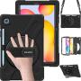 BRAECN Galaxy Tab S6 Lite Case 2020,Heavy Duty Rugged Shockproof Case with Hand Strap, Shoulder Strap, Kickstand, S Pen Holder for Samsung Tab S6 Lite 10.4 Inch Tablet SM-P610 SM-P615 2020 Model-Black