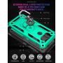 YZOK for LG Aristo 5 Case,with HD Screen Protector,LG Phoenix 5,Fortune 3,Risio 4 Case,[Military Grade] Ring Car Mount Kickstand Hybrid Hard PC Soft TPU Shockproof Protective Case for LG K8x (Teal)