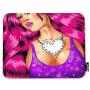 Mugod Beautiful Glamour Woman Mouse Pad Sexy Pin Up Girl with Long Waving Pink Hair Decor Gaming Mouse Pad Rectangle Non-Slip Rubber Mousepad for Computers Laptop 7.9x9.5 Inches