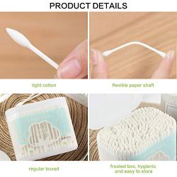 Organic Qtips Cotton Swabs, 300Count - 100% Pure Natural Biodegradable Cotton, Chlorine-Free Hypoallergenic, Soft, Gentle & Absorbent Buds