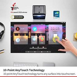 Portable Ultra-Short-Throw Smart Projector - Puppy Cube Mini Interactive Touchscreen Projector, 4K HDR, Auto-focus, DLP, Wi-Fi & Bluetooth, 23-100'' Picture, HDMI/USB, Android, Home Theater Projectors