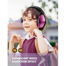 Mpow 068 Kids Ear Protection, NRR 25dB Noise Reduction Ear Muffs, Toddler Ear Protection, Protective Earmuffs for Shooting Range Hunting Season, for Toddlers Kids Children Teens-Great Pink
