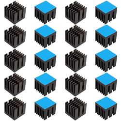 20pcs Aluminum Heatsink 20x20x19mm / 0.79x0.79x0.75 inches with Thermal Conductive Adhesive Tape for Electronic Chip MOS IC Diode Triode Cooling Heat Dissipation