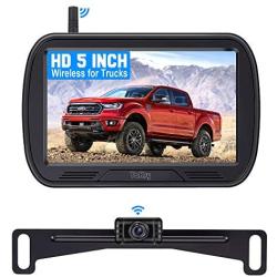 Yakry Y25 HD Digital Wireless Backup Camera System 5 Inch Monitor Hitch Rear View License Plate Camera for Trucks,Vans,Campers,Cars,SUVs Front View Camera Kit Guide Lines DIY Settings