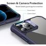 ESR Air Armor Series Case Compatible with iPhone 12 Pro Max 6.7-Inch [Shock Absorbing and Scratch Resistant] [Military Grade Protection] [Hard Back with Flexible Frame] - Transparent Blue