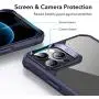 ESR Air Armor Series Case Compatible with iPhone 12 Pro Max 6.7-Inch [Shock Absorbing and Scratch Resistant] [Military Grade Protection] [Hard Back with Flexible Frame] - Transparent Blue