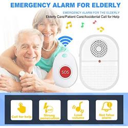 Wireless Caregiver Pager System Call Button Personal Alert Pager Nurse Alert System for Elderly/Senior at Home with 800+Feet Operating Range 2 Portable Receiver 3 Emergency Transmitter