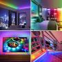 LED Strip Lights USB Powered Lights Strip App Controlled 6.56FT/2M RGB LED Lights Chase Effect Music LED Strip Rope Lights Waterproof Color Changing Lights Bluetooth Connect with RF Remote