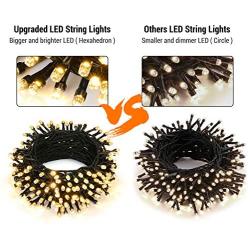 Lomotech Christmas Lights, 66Ft 200 LED String Lights(Upgraded Oversize Lamp Beads), 8 Modes, Timer Function, Connectable Fairy Twinkle Lights for Christmas, Garden, Holiday Decorations (Warm White)