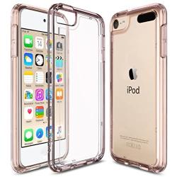 ULAK iPod Touch 6 Case, iPod Touch 7 Case, Clear Slim Hybrid Clear Bumper TPU/Scratch Resistant Hard PC Back/Corner Shock Absorption Case for Apple iPod Touch 5th/6th/7th Generation (Rose Gold)