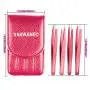 VARWANEO 4 PCS Eyebrow Tweezers for Women, Professional Precision Slant and Pointed Tip Tweezers Set Eyebrow Plucker Tools for Ingrown Hair, Hair Removal Tweezers with Leather Travel Case(rose red) VARWANEO 4 PCS Eyebrow Tweezers for Women, Professional Precision Slant and Pointed Tip Tweezers Set Eyebrow Plucker Tools for Ingrown Hair, Hair Removal Tweezers with Leather Travel Case(rose red)
