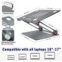 Laptop Stand for Desk - Adjustable Height Laptop Holder, Aluminum Laptop Riser with Heat-Vent, Computer Stand Compatible with All HP, Dell, MacBook Laptop (Grey)