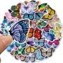 50 Pcs Non-repeative Waterproof Vinly Cute Stickers Pack of Butterfly,Funny Animals Stickers for Laptop MacBook Skateboard Flasks Waterbottles Phone,Stickers for Kids Teens Boys Girls Toddlers.