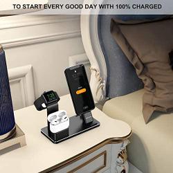 YoFeW Charging Stand for Apple Watch Charger Stand Aluminum Dock Station Compatible for iWatch Apple Watch Series 5/4/3/2 / 1/ AirPods/AirPods Pro/iPhone X/XS/XS Ma /8 / 8Plus / 7/7 Plus /6S