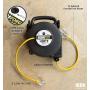 40 Ft Retractable Extension Cord Reel - 2 in 1 Mountable & Portable Power Cord Reel with 3 Electrical Outlets - 12/3 SJTW Heavy Duty Yellow Cable - Perfect for Hanging from Your Garage Ceiling