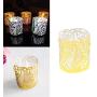 Creative-Idea 50Pcs Laser Hollow Paper Lampshade LED Electronic Candle Lights Around Paper Lace for Votive Centerpieces Wedding Birthday Party Baby Shower Golden
