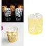 Creative-Idea 50Pcs Laser Hollow Paper Lampshade LED Electronic Candle Lights Around Paper Lace for Votive Centerpieces Wedding Birthday Party Baby Shower Golden