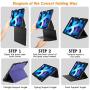 DTTO Case for iPad Air 4 2020, iPad 10.9 Case, Double-fold Folio Stand Shockproof TPU Back Cover with Built-in Apple Pencil Holder - Auto Wake/Sleep and Multiple Viewing Angles, Purple