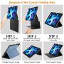 DTTO Case for iPad Air 4 2020, iPad 10.9 Case, Double-fold Folio Stand Shockproof TPU Back Cover with Built-in Apple Pencil Holder - Auto Wake/Sleep and Multiple Viewing Angles, Sky Blue