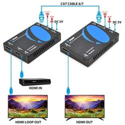 HDMI Extender Over CAT5/CAT6 by OREI with IR Upto 330 Feet - Loop Out - 1080P Full HD Signal Distribution - Over IP