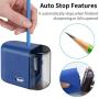 Electric Pencil Sharpener, Automatic Pencil Sharpener for Colored Pencils(6-8mm), Fast Sharpen, 3 Settings, Battery Operated, for Kids, Office, School, Artist, Students