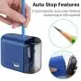 Electric Pencil Sharpener, Automatic Pencil Sharpener for Colored Pencils(6-8mm), Fast Sharpen, 3 Settings, Battery Operated, for Kids, Office, School, Artist, Students