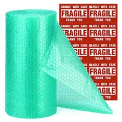 Metronic Bubble Cushioning Wrap Roll 12x26 FT Bubble Roll- Perforated 12×12'', 1 Roll Air Bubble Cushioning Roll, 20 Fragile Sticker Labels,Moving Supplies Cushioning Wrap for Packing Shipping Boxes