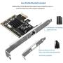 2.5GBase-T PCIe Network Adapter with 1 Port, 2500/1000/100Mbps PCI Express Gigabit Ethernet Card RJ45 LAN Controller Support Windows Server/Windows/Linux, Standard and Low-Profile Brackets Included