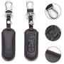WFMJ Black Leather For Mazda 3 5 6 CX-7 CX-9 MX-5 Miata 4 Buttons Remote Smart Key Chain Cover Case Fob