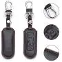 WFMJ Black Leather For Mazda 3 5 6 CX-7 CX-9 MX-5 Miata 4 Buttons Remote Smart Key Chain Cover Case Fob