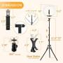 18 Inch Ring Light with Tripod Stand iPad Holder LED Ringlight Color Temperature 3200K to 5500K Makeup Ringlights with Phone Holder Carry Bag Camera Video Shoot Selfie Portrait