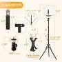 18 Inch Ring Light with Tripod Stand iPad Holder LED Ringlight Color Temperature 3200K to 5500K Makeup Ringlights with Phone Holder Carry Bag Camera Video Shoot Selfie Portrait