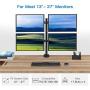 Quad Computer Monitor Mount - Heavy Duty LCD Computer 4 Monitor Stand with Full Articulation, Fits Four Screens up to 27 Inches - Each Arm Holds up to 17.6lbs, VESA 75x75-100x100mm by HUANUO