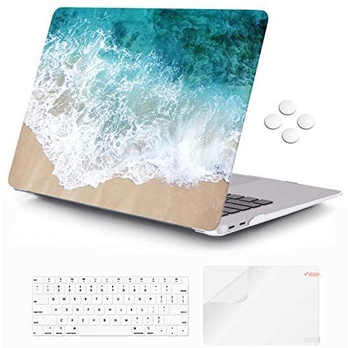 iCasso MacBook Air 13 Inch Case 2020 2019 2018 Release A2337 M1/A1932/A2179 with Retina Display Touch ID, Durable Hard Plastic Shell Case and Keyboard Cover Compatible MacBook Air 13 -Beach